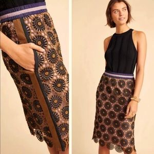Anthropologie Current Air Loire Scalloped Lace Pencil Skirt